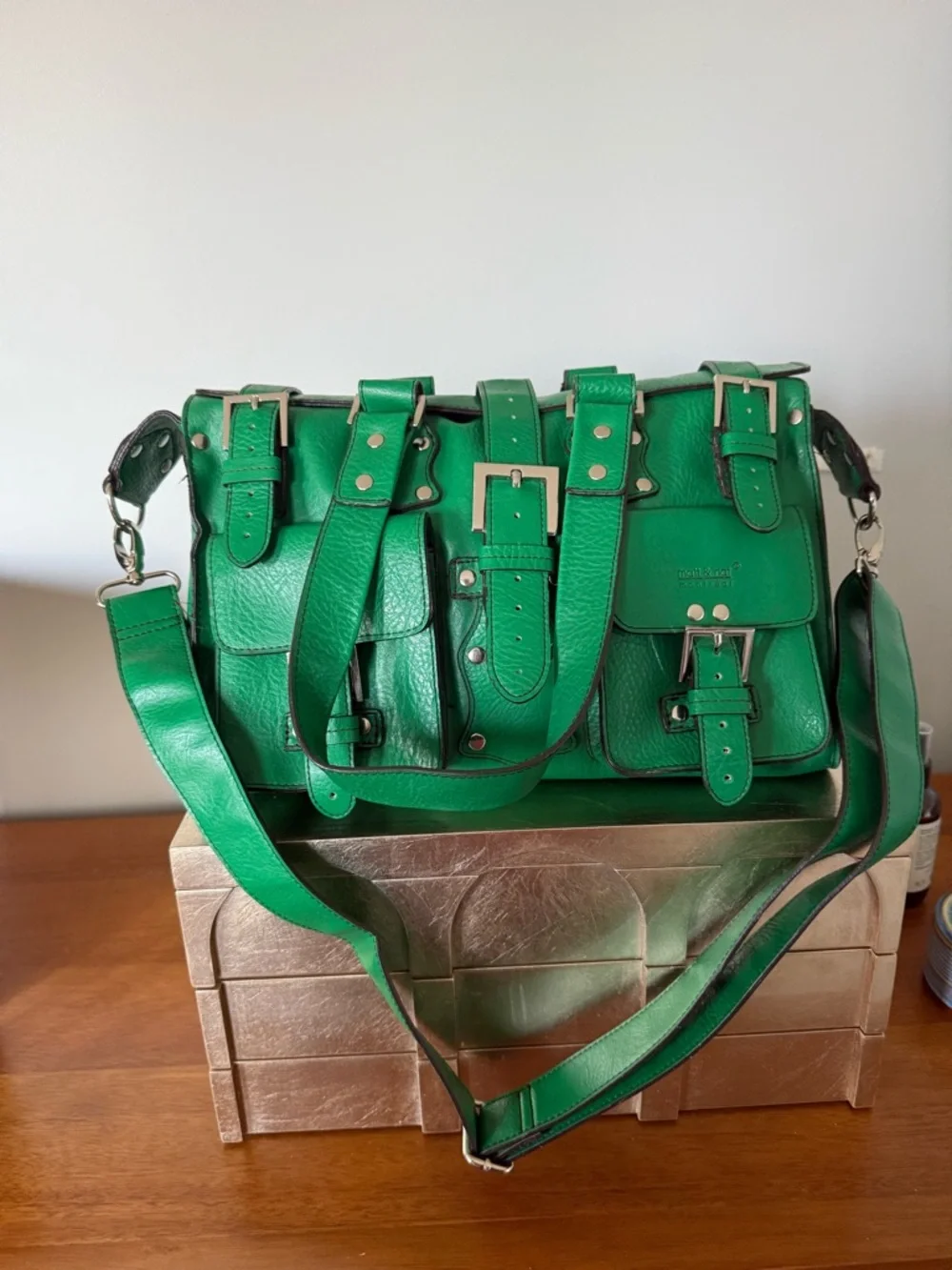 matt & nat Vintage Y2K Green Buckle Satchel Shoulder Bag
